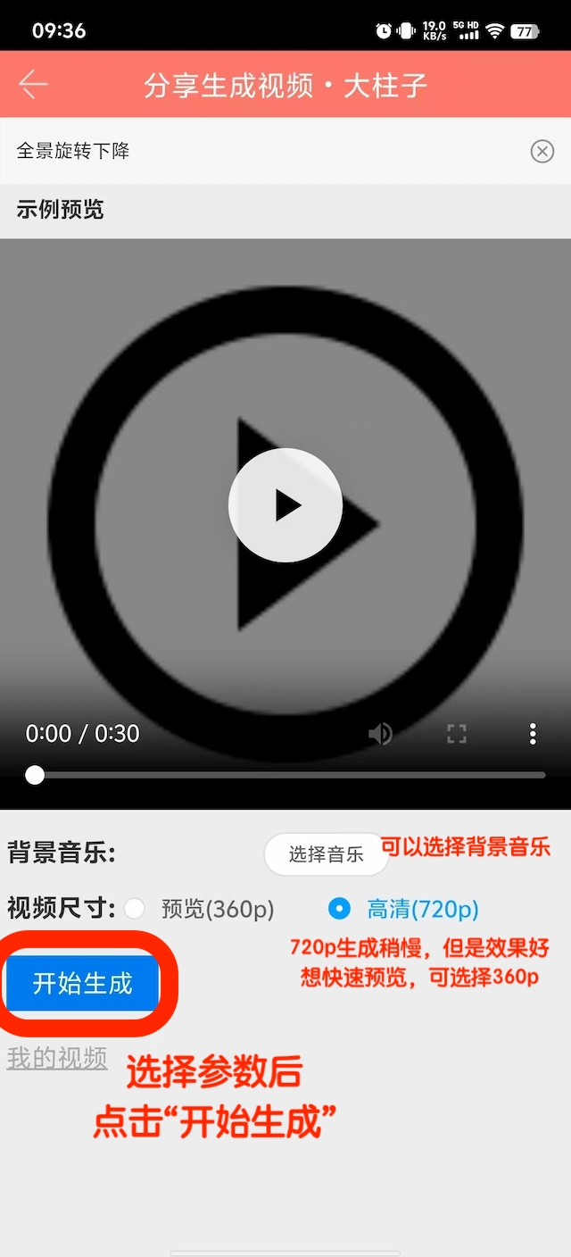 视频生成模板详情